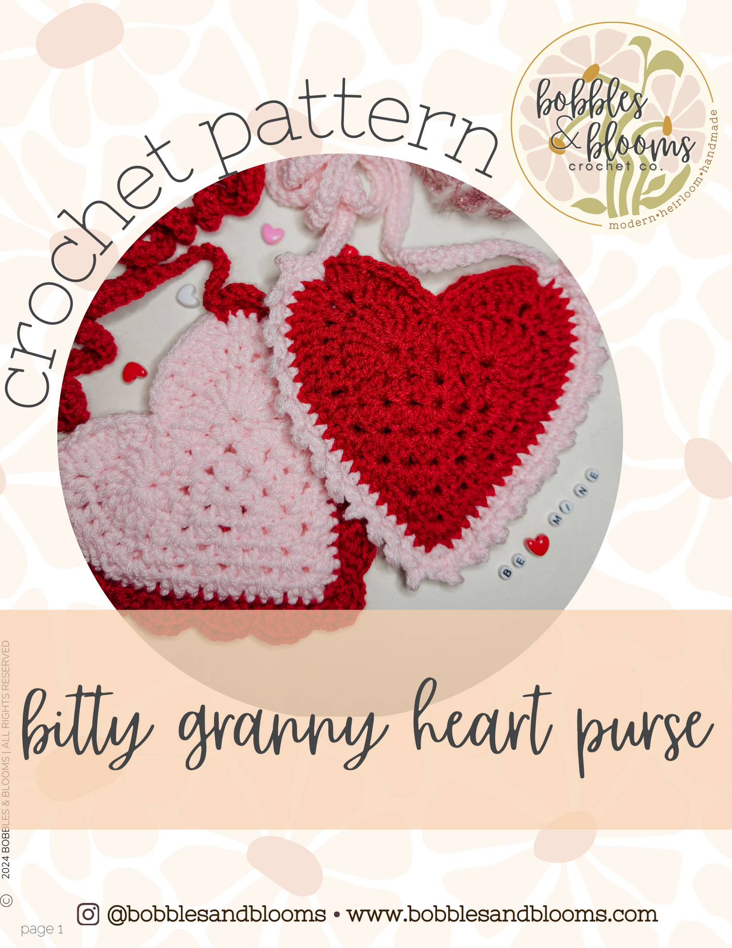 **PATTERN** Bitty Granny Heart Toddler Purse Crochet Pattern PDF