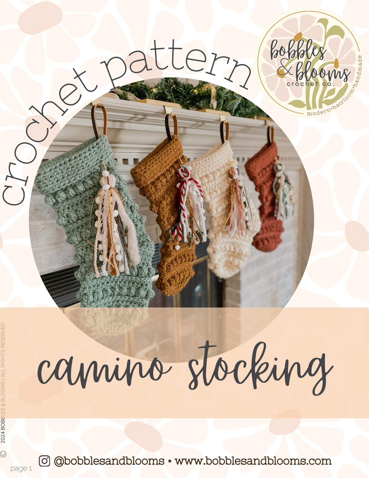 **PATTERN** Camino Christmas Stocking Crochet Pattern PDF