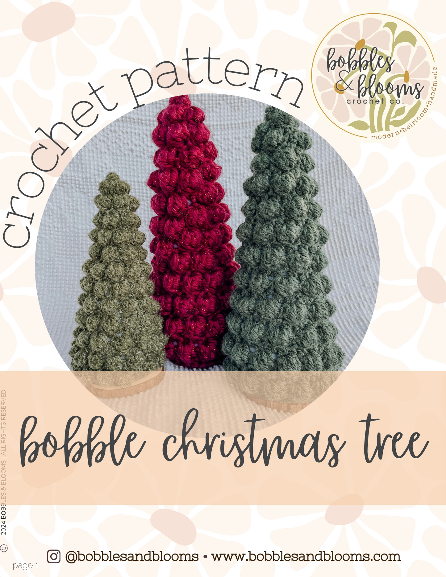**PATTERN** Cozy Bobble Christmas Tree Crochet Pattern PDF