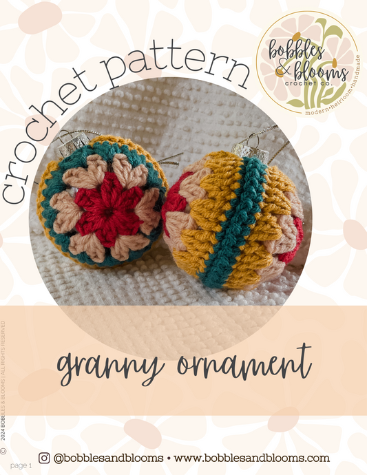 **PATTERN** Granny Ornament Crochet Pattern PDF