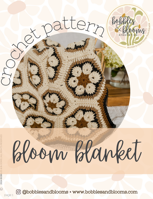 **PATTERN** Bloom Blanket Crochet Pattern PDF