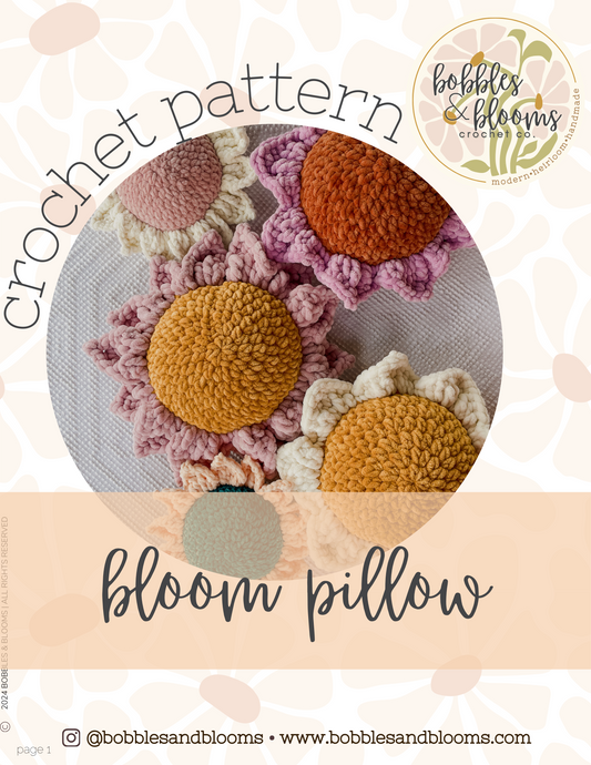 **PATTERN** Bloom Pillow Crochet Pattern PDF