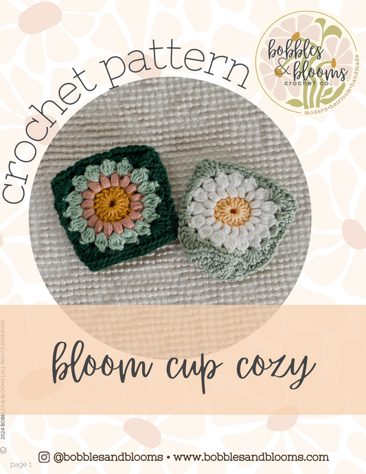 **PATTERN** Bloom Cup Cozy Crochet Pattern PDF