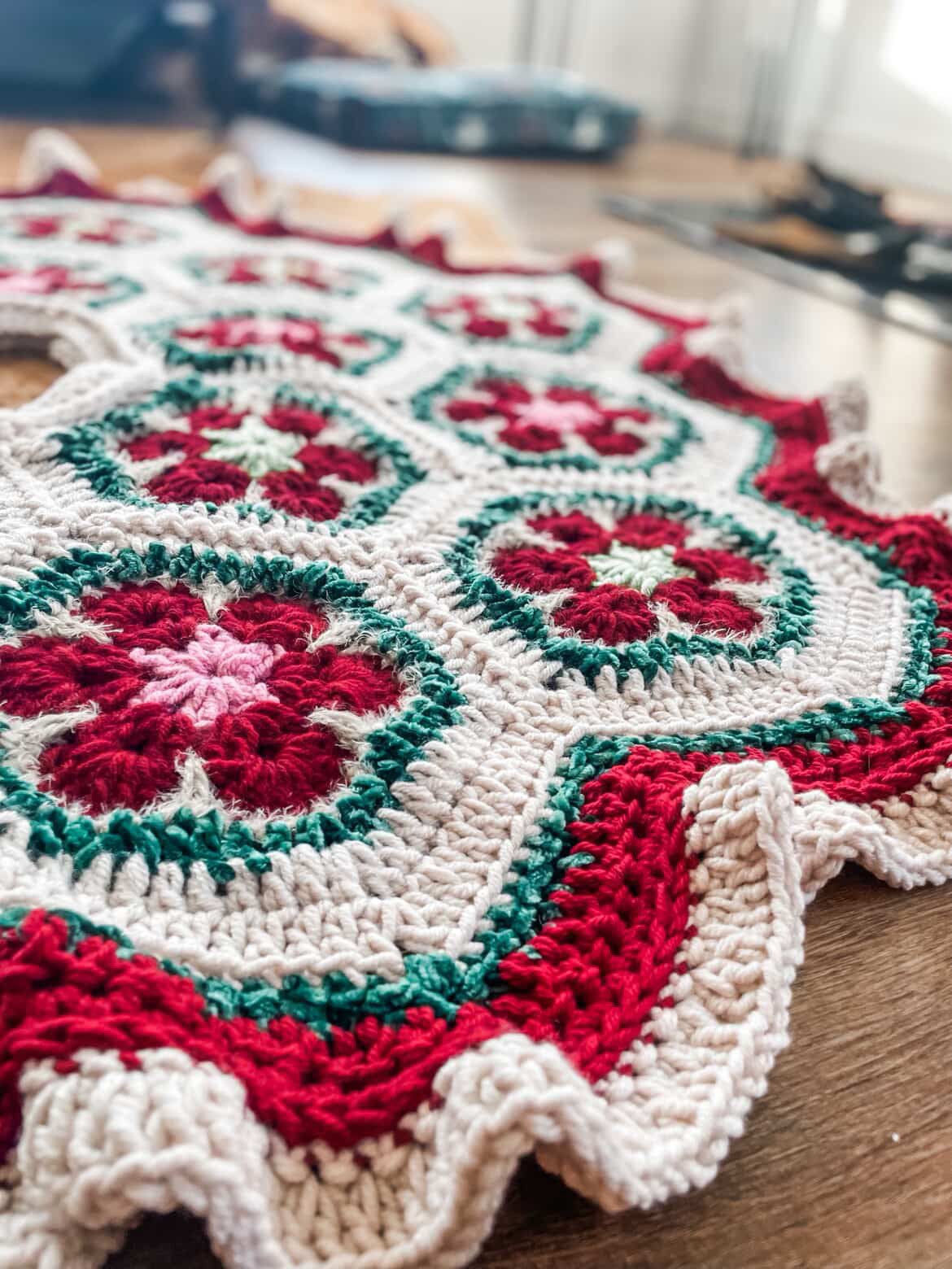 **PATTERN** Holiday Bloom Christmas Tree Skirt