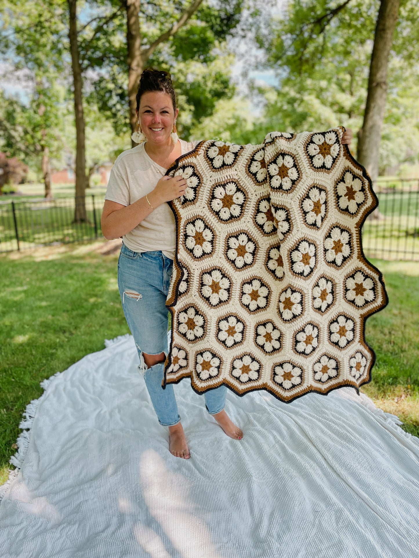 **PATTERN** Bloom Blanket Crochet Pattern PDF