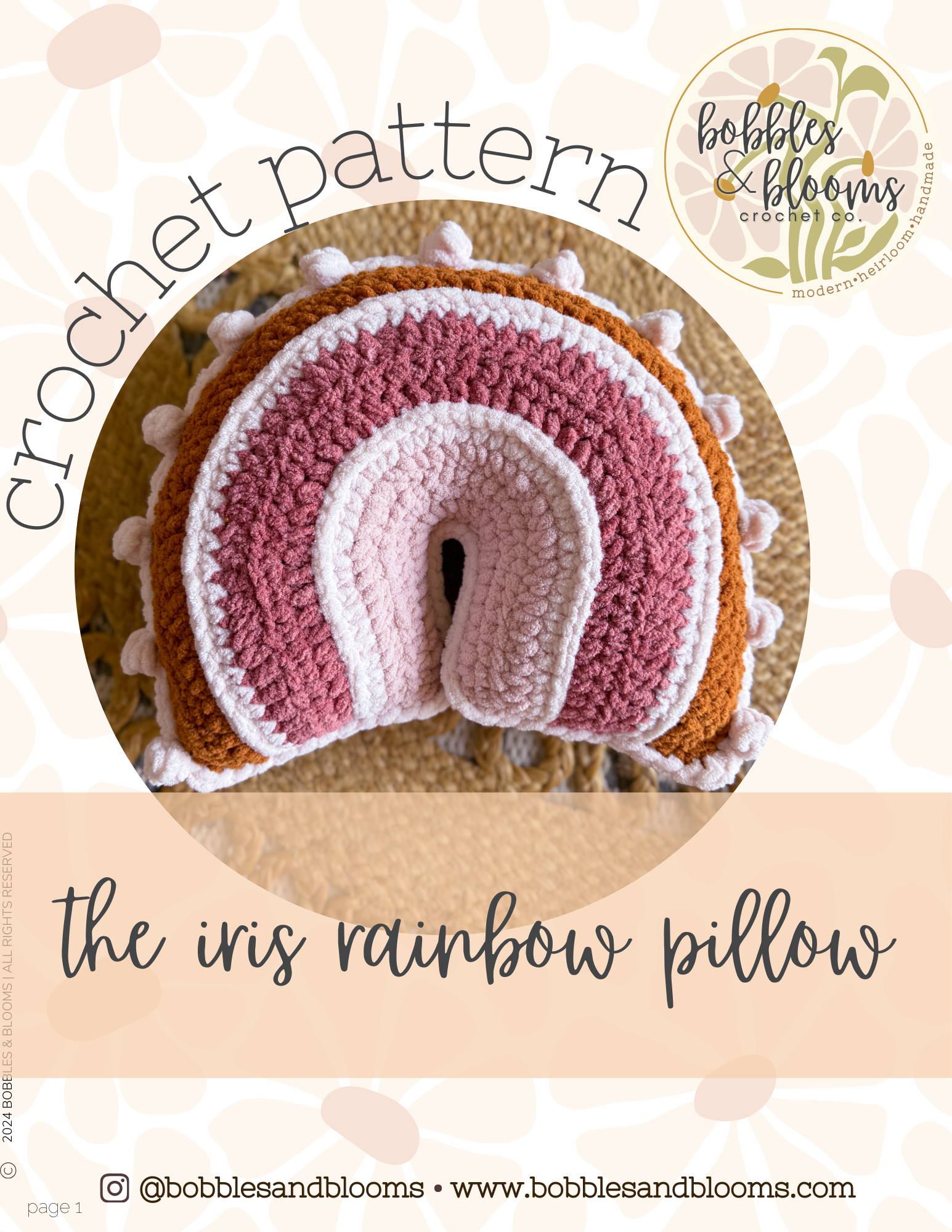 PATTERN** Iris Rainbow Pillow – Bobbles & Blooms