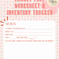 Handmade Maker Inventory and Market Prep Worksheet and Tracker