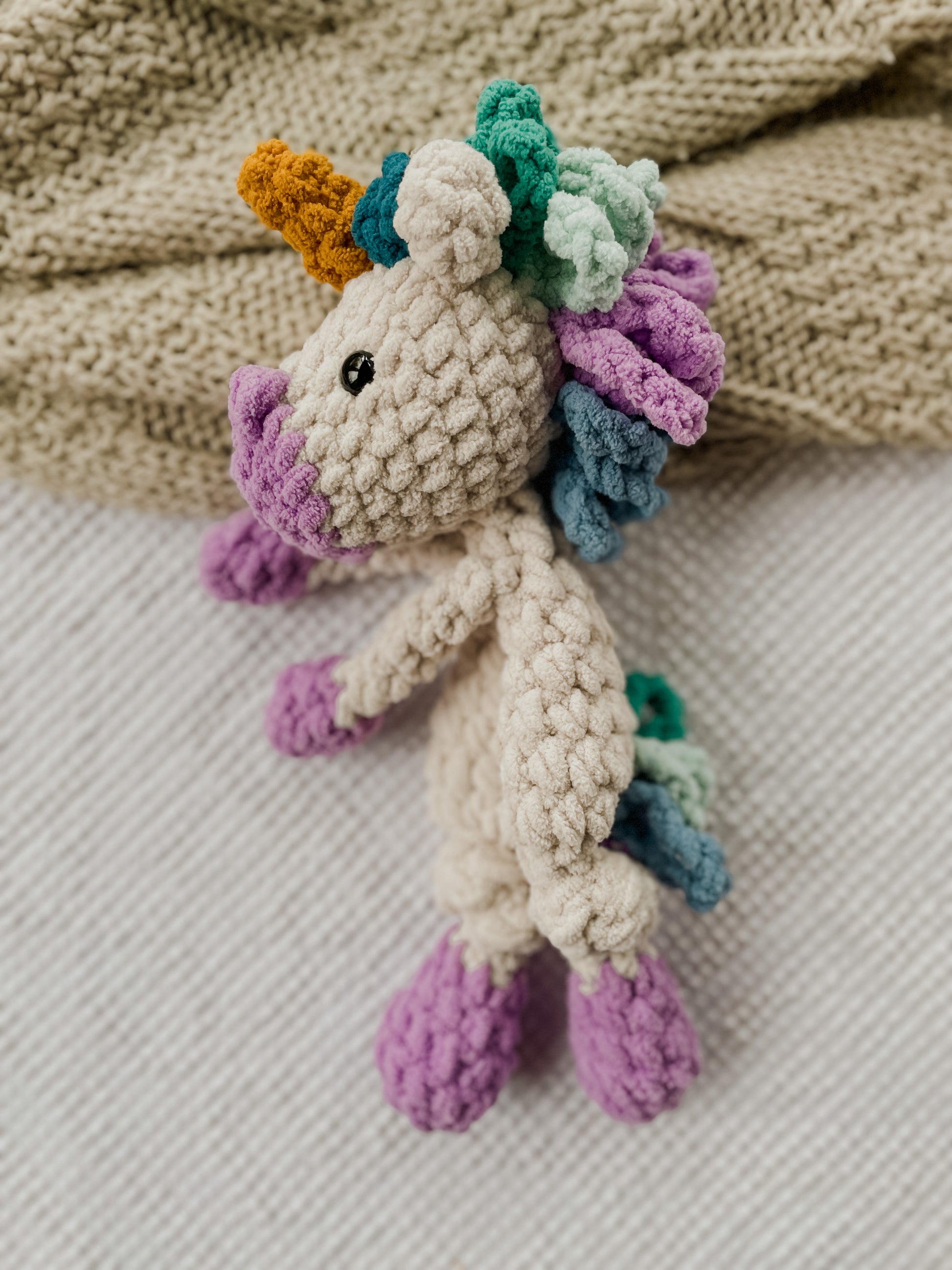 Unicorn Knotted Lovey - Main Image